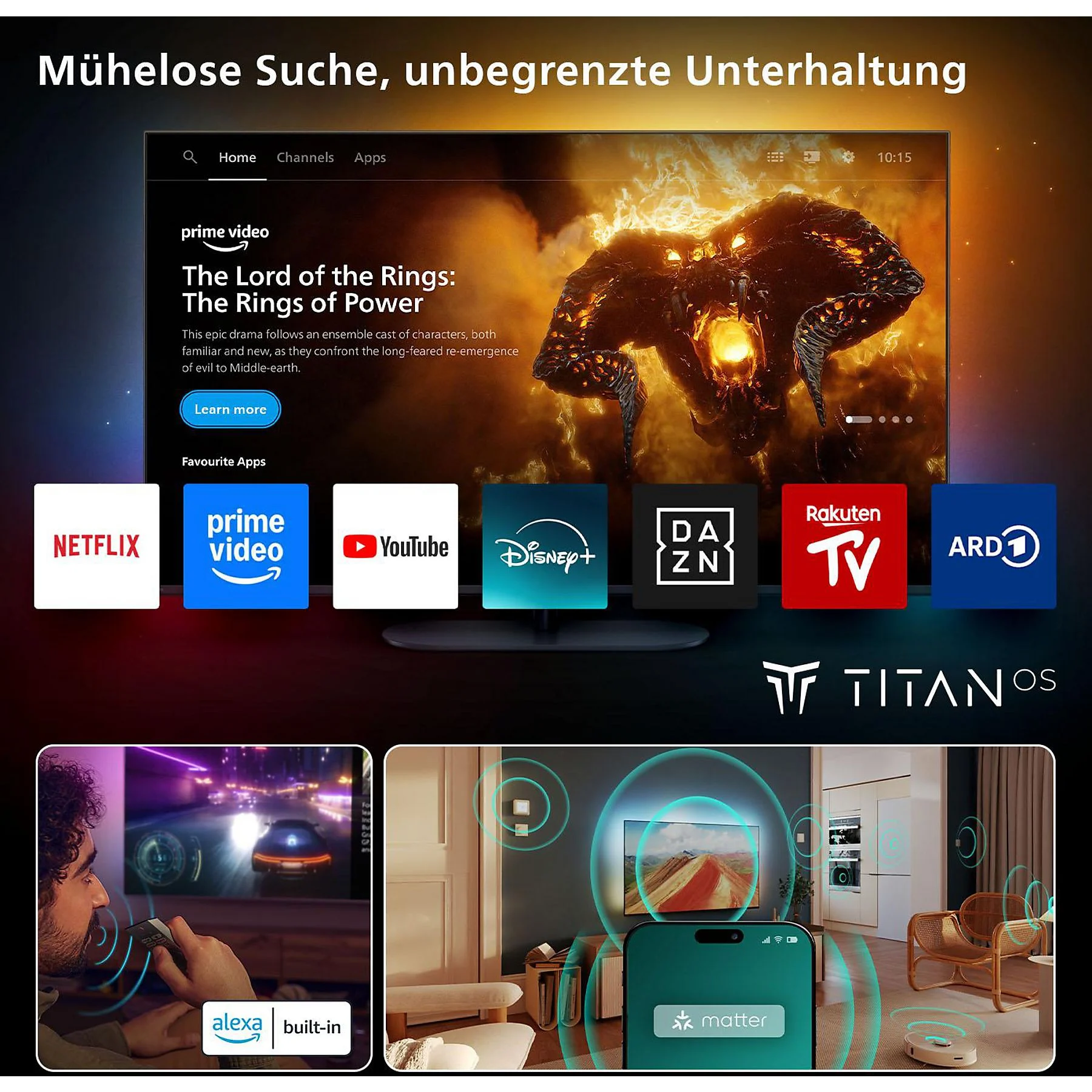 PHILIPS 55PUS8550/12 LED Ambilight TV (piatto, 55 Zoll / 139 cm, UHD 4K, SMART TV, Ambilight) - Image 3